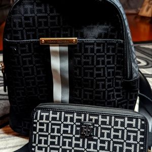 Tommy Hilfiger back pack and wallet